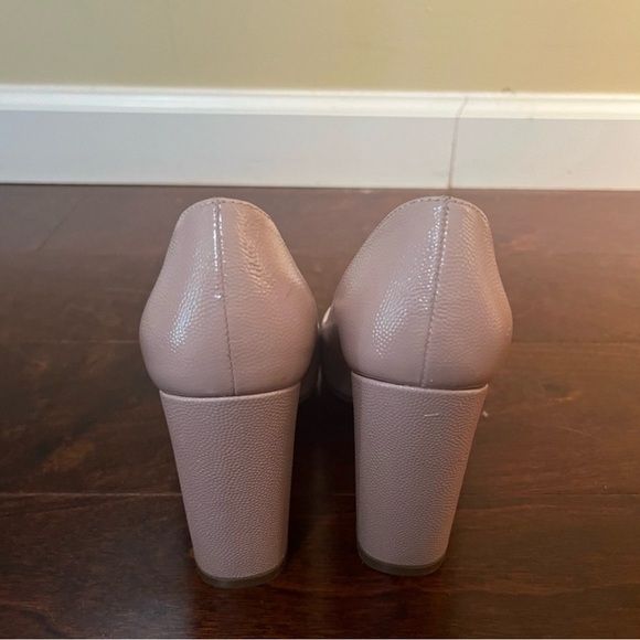 Stuart Weitzman Nude Pointed Toe Block Heel Pumps Size 5 - Picture 3 of 5